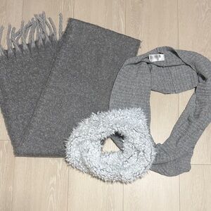 3/$10 Gray Scarf Trio Set Of 3